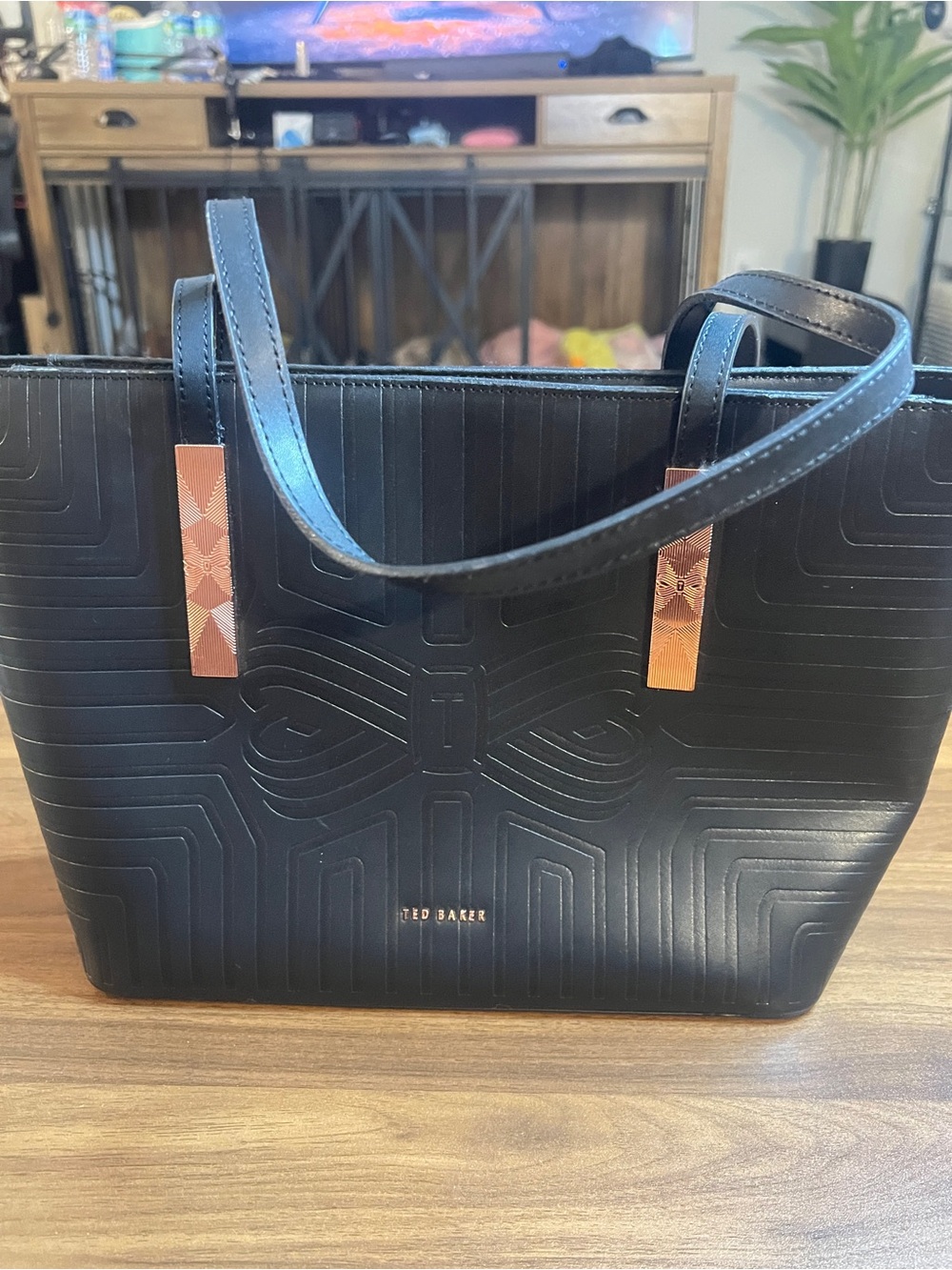 Ted Baker London Black Embossed Tote Bag